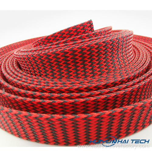 Red pattern woven mesh pipe